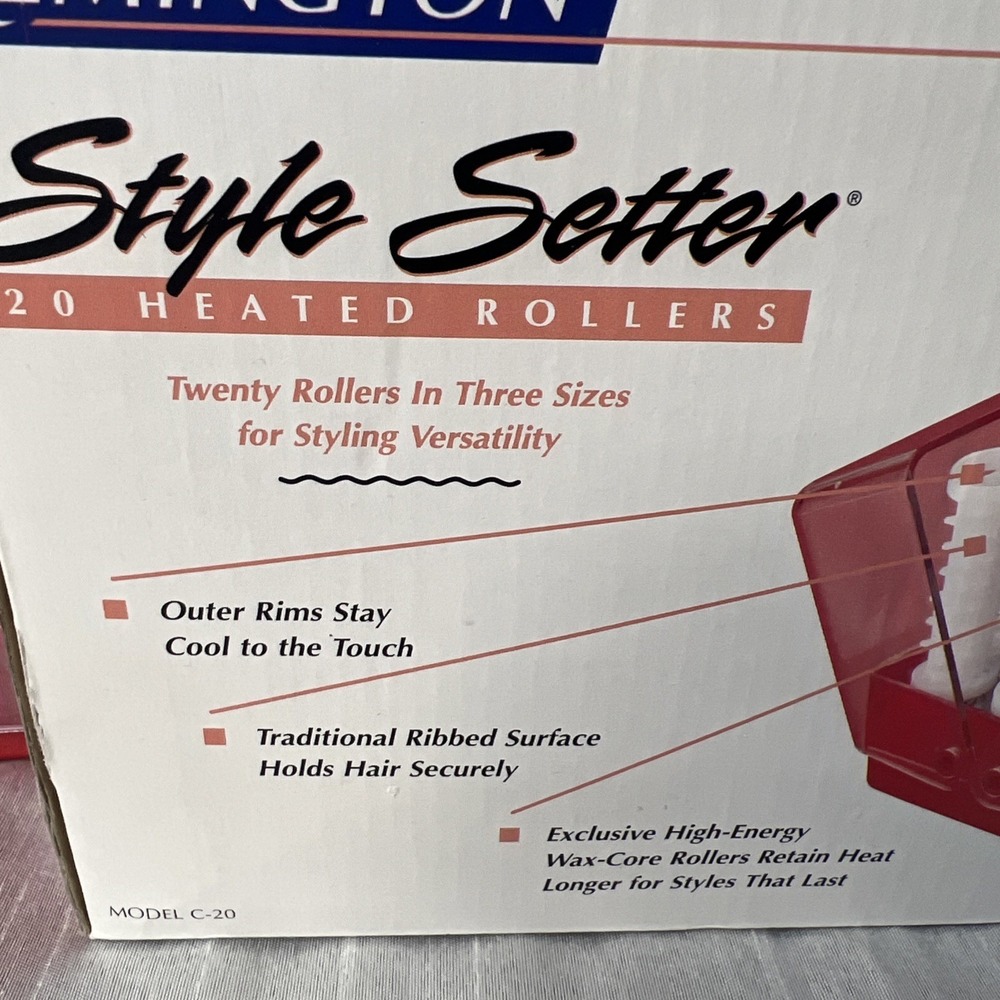 VTG Remington Style Setter 20 Heated Hot Rollers Hair Curlers Wax Core C-20 Box - Picture 6 of 10